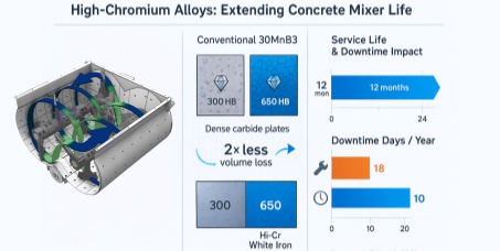 ปฏิวัติอายุการใช้งานของเครื่องผสมคอนกรีต: Advanced Alloys ช่วยลดเวลาหยุดทำงานได้อย่างไร